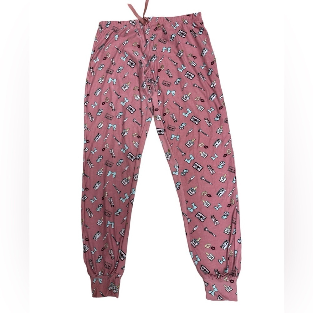 5 More Minutes Polyester/Spandex Beauty/Nails Graphic Jogger Pull-on PJ Pants M